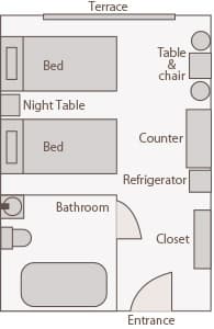 瀬戸内海ビューツイン間取り図